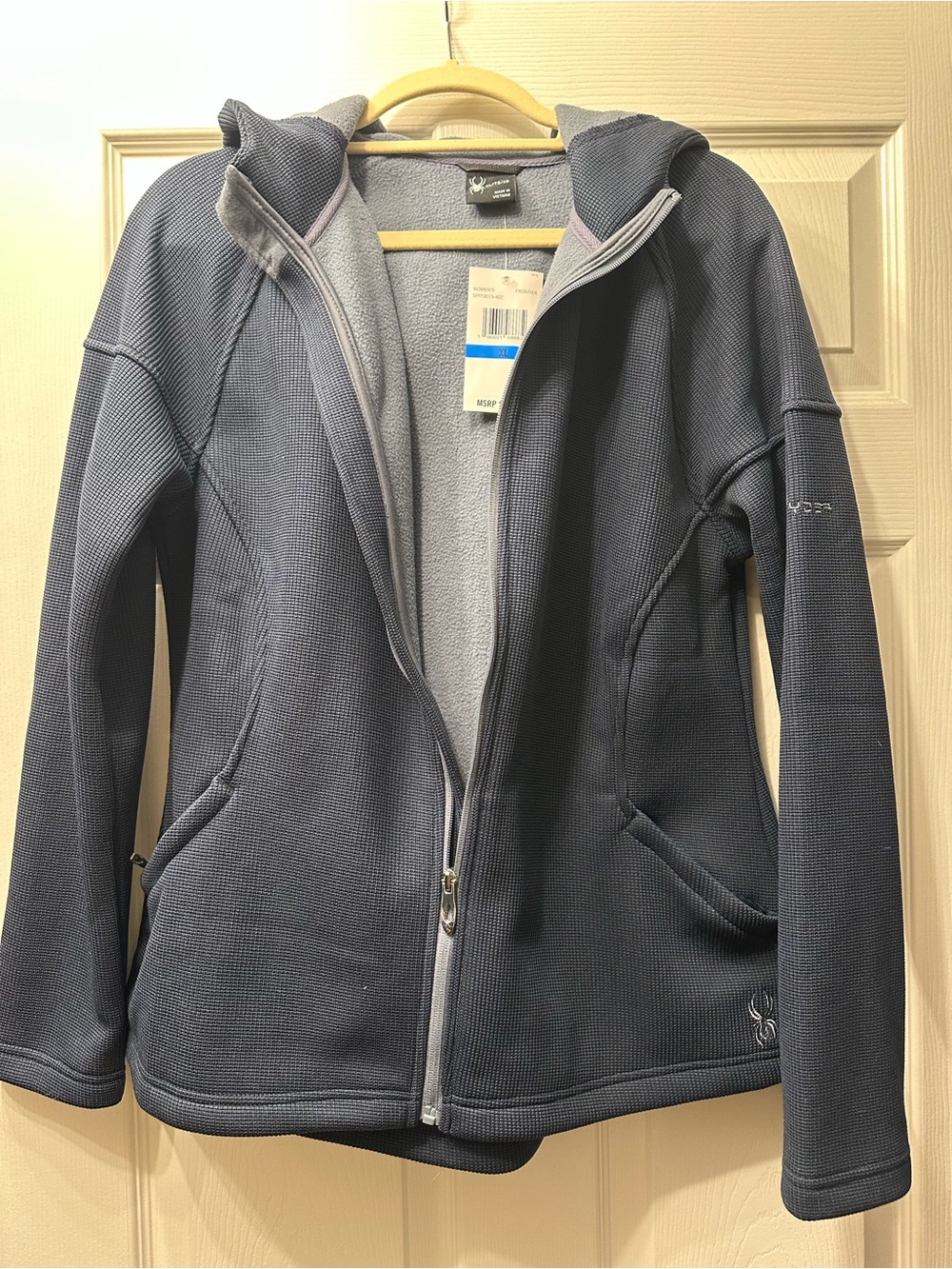 Spyder Women's Hooded Full-Zip Jacket in Navy Blue